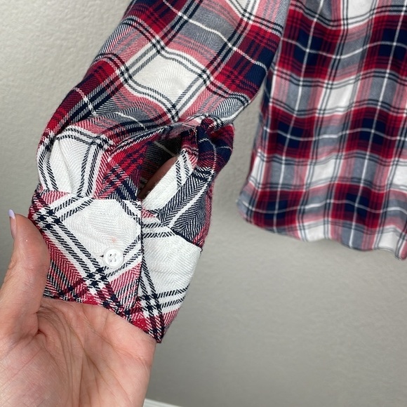 Rails Hunter Plaid Button Front Long Sleeve Shirt Flannel Red Navy Blue Sz S - Picture 4 of 11
